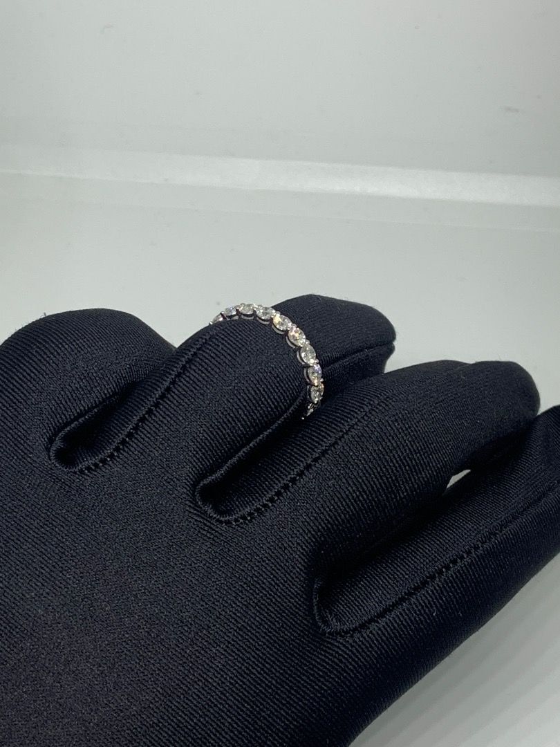 Diamond eternity band silver ring (Category: Rings) located in Caloocan City. Submitted by sevensinner3816 (Listing ID 1464850593, Image 2). Description: - Design: Classic continuous eternity band - Stones: Brilliant round stones encrusted all around (zero missing stones) - Setting: Silver-tone metal that catches the light from every angle - Versatility: Perfect for daily wear or special occasions.