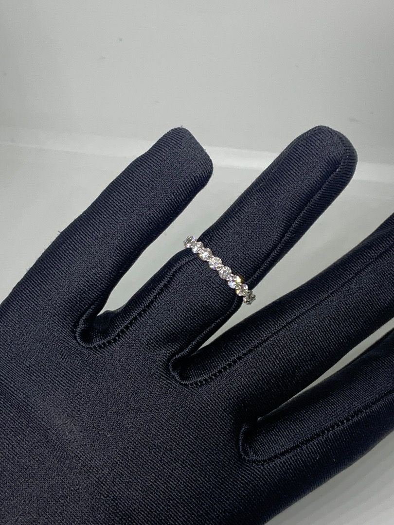 Diamond eternity band silver ring (Category: Rings) located in Caloocan City. Submitted by sevensinner3816 (Listing ID 1464850593, Image 3). Description: - Design: Classic continuous eternity band - Stones: Brilliant round stones encrusted all around (zero missing stones) - Setting: Silver-tone metal that catches the light from every angle - Versatility: Perfect for daily wear or special occasions.