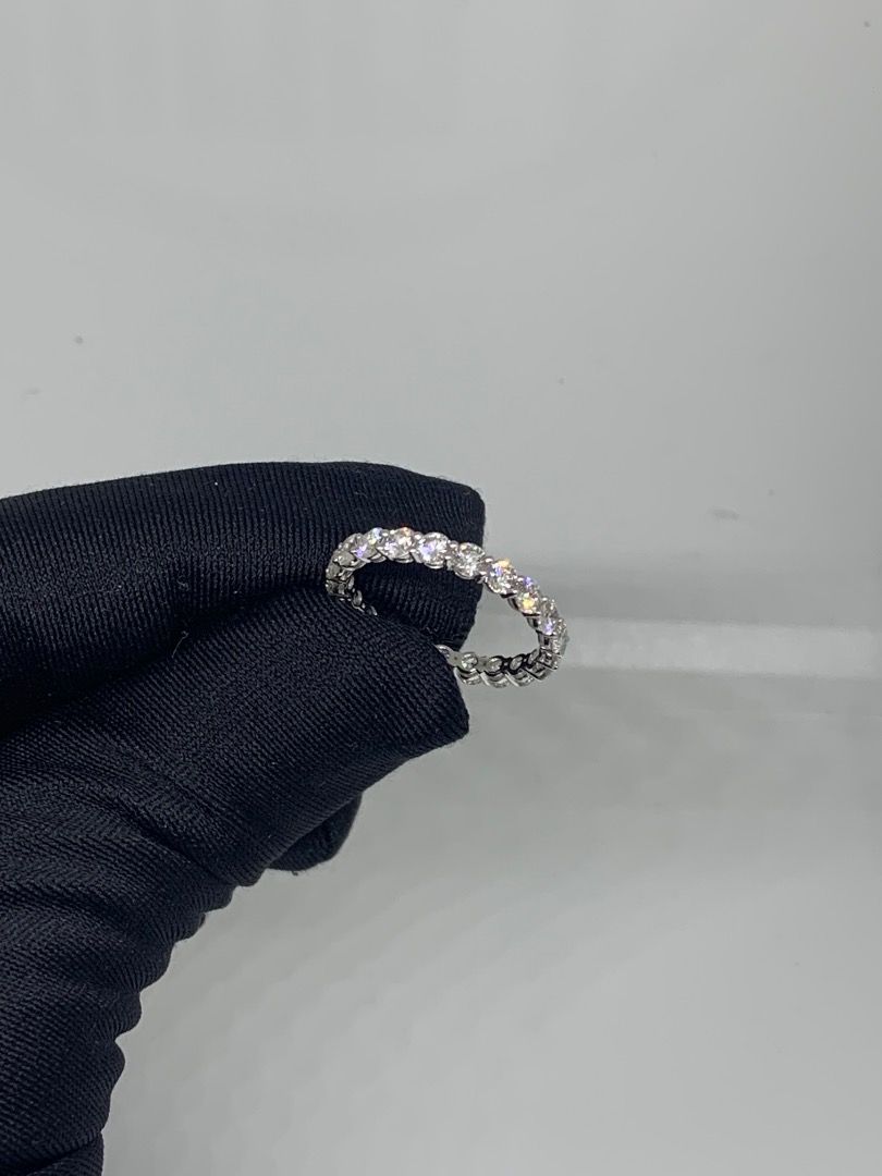 Diamond eternity band silver ring (Category: Rings) located in Caloocan City. Submitted by sevensinner3816 (Listing ID 1464850593, Image 1). Description: - Design: Classic continuous eternity band - Stones: Brilliant round stones encrusted all around (zero missing stones) - Setting: Silver-tone metal that catches the light from every angle - Versatility: Perfect for daily wear or special occasions.