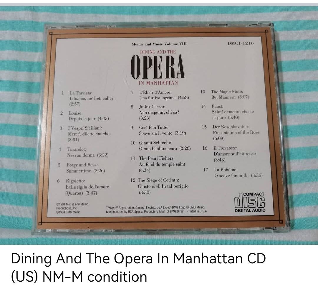 Dining And The Opera In Manhattan CD (unsealed) (Category: CDs & DVDs) located in Dangcagan. Submitted by cd_haven5 (Listing ID 1464813335, Image 2). Description: #FORSALE #FORSALE #FORSALE #Authentic #Legit #Original We only sell original items. All items posted are on hand. Please message me for availability of the item/s because the items are also posted on my other online stores. All items are imported unless stated PH. We also accept Pre-ord