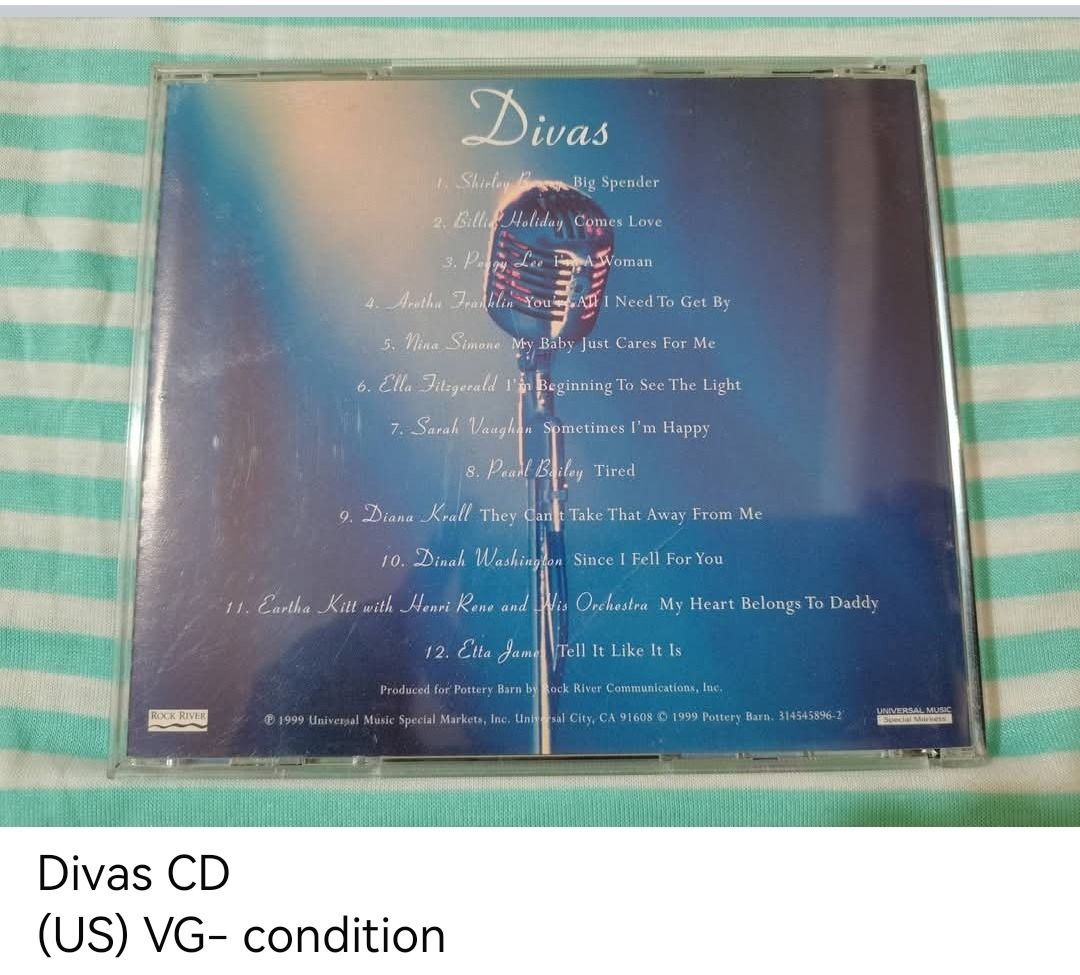Divas CD (unsealed) (Category: CDs & DVDs) located in Dangcagan. Submitted by cd_haven5 (Listing ID 1464810129, Image 2). Description: #FORSALE #FORSALE #FORSALE #Authentic #Legit #Original We only sell original items. All items posted are on hand. Please message me for availability of the item/s because the items are also posted on my other online stores. All items are imported unless stated PH. We also accept Pre-orders. Payment Method: Gcash /