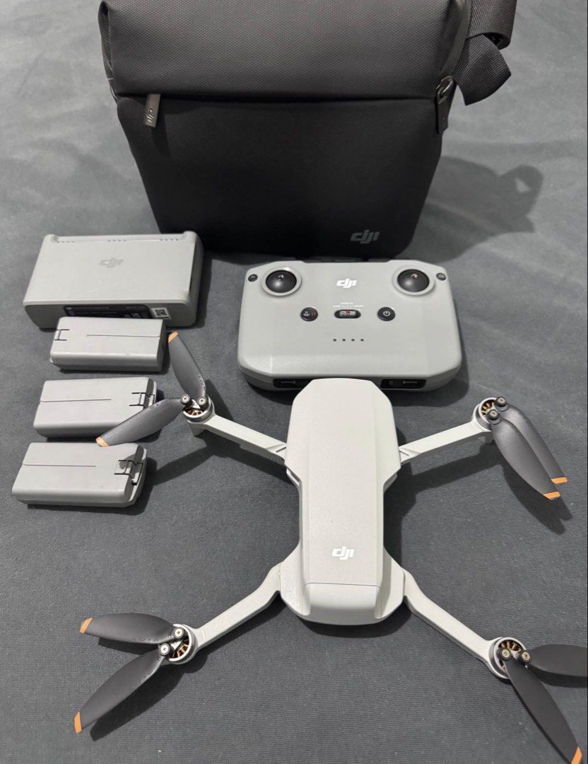 DJI Mini Fly More Combo with Controller and Bag (Category: Drones) located in Cavite. Submitted by marcuz1316 (Listing ID 1464959029, Image 1). Description: - Complete DJI drone kit, fully functional and ready to fly - Includes remote controller and charging hub - Comes with 3 batteries for extended flight time - Includes compact carrying bag for easy travel - Foldable design fits easily into the shoulder bag.
