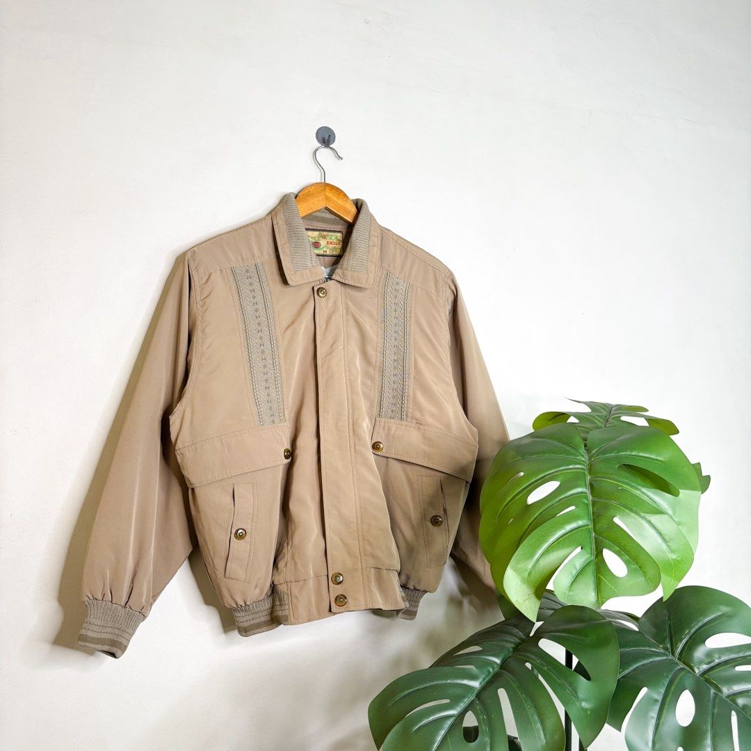 Eagle | Harrington Jacket. (Category: Coats, Jackets and Outerwear) located in Manila. Submitted by bypiecesandstories (Listing ID 1464881914, Image 1). Description: Eagle | Harrington Jacket. 799 PHP 🧡 Perfect Condition Slightly Boxy Fit Can Fit — Medium to Large Dimensions — W 24" L 26" A classic Harrington jacket finished with a nice detail for a distinctive touch. Versatile and easy to wear, it’s a great layer for everyday outfits. • REMINDE