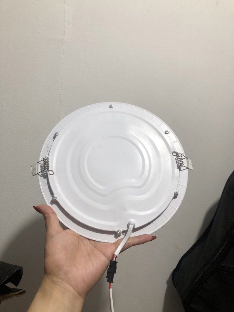 Ecol LED Panel Light Round Recessed Downlight 18w (Category: Lighting) located in Las Pinas. Submitted by calliahscorner (Listing ID 1464814545, Image 3). Description: Take all 4panels -18w each - Model: E-8-18W-2 (18W Round LED Panel Light) - Voltage: Input AC85-265V / Output DC24-72V - Design: Slim white metal casing with frosted diffuser lens - Features: Energy-saving, high brightness output - Inclusions: LED driver box, mounting spring clips,