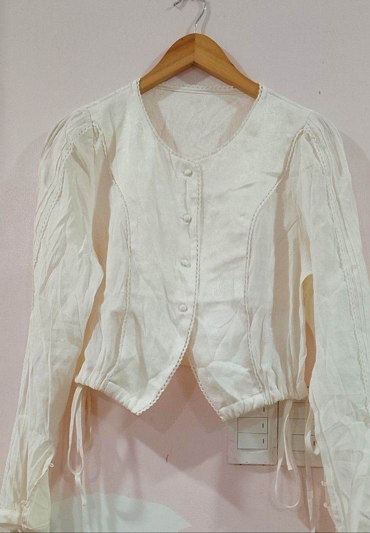 Embroidered Romantic Blouse by Miu Maje (Category: Blouses) located in Cabanatuan. Submitted by miss.maia (Listing ID 1464922837, Image 2). Description: Embroidered Romantic Blouse by Miu Maje.