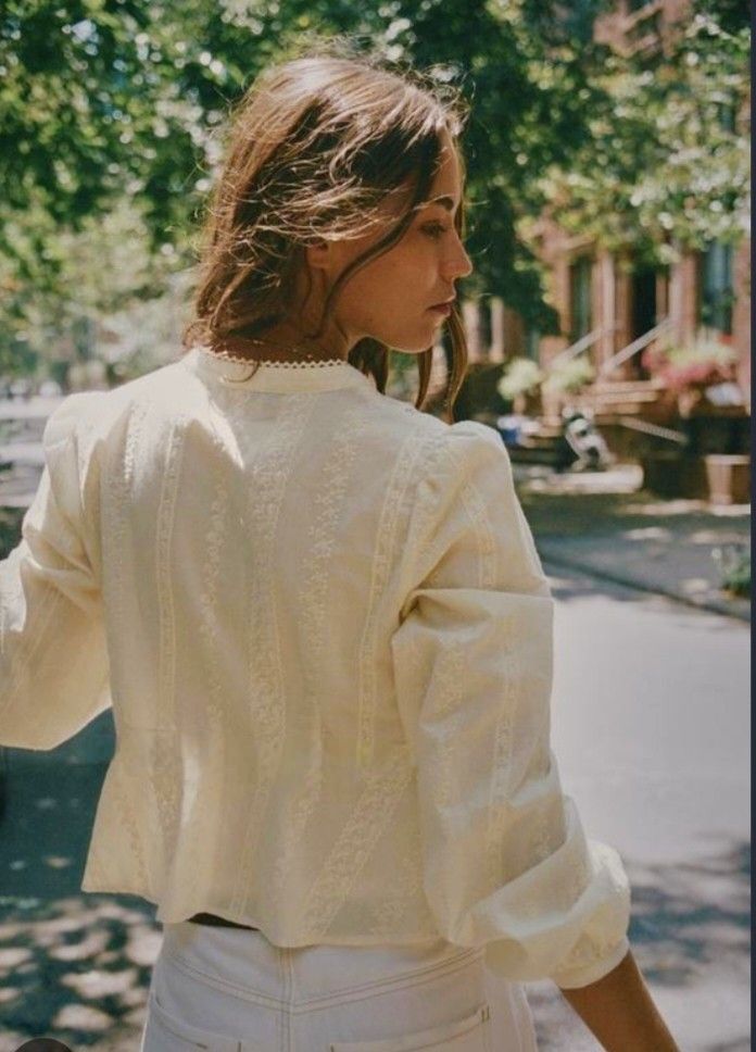 Embroidered Romantic Blouse by Miu Maje (Category: Blouses) located in Cabanatuan. Submitted by miss.maia (Listing ID 1464922837, Image 1). Description: Embroidered Romantic Blouse by Miu Maje.