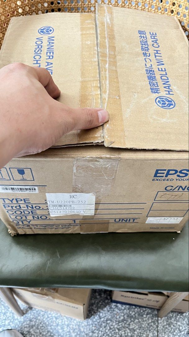 Epson TM-U220PB-752 Receipt Printer (Category: Printers, Scanners & Copiers) located in Manila. Submitted by caprence0228 (Listing ID 1464787959, Image 1). Description: - Brand: Epson - Model: TM-U220PB-752 (Model M188B) - Condition: Unused with factory packaging intact - Type: Dot matrix receipt printer - Inclusions: Original box, power cable, setup guide, and paper roll - Ideal for: Retail and hospitality POS setups.