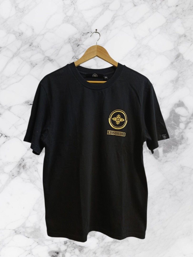 EVISUKURO TEE WITH GOLD PRINT (Category: Tshirts & Polo Shirts ) located in Kidapawan. Submitted by mabthriftshop (Listing ID 1464911813, Image 2). Description: Condition: EXCELLENT Color rate: 9.8/10 Size: M Dimes: 20x27 Issue: NONE ⚠️ Buyer Notice: Please review all condition photos and size details carefully before purchasing to ensure a perfect fit. Ship Thru : J&T and LBC.