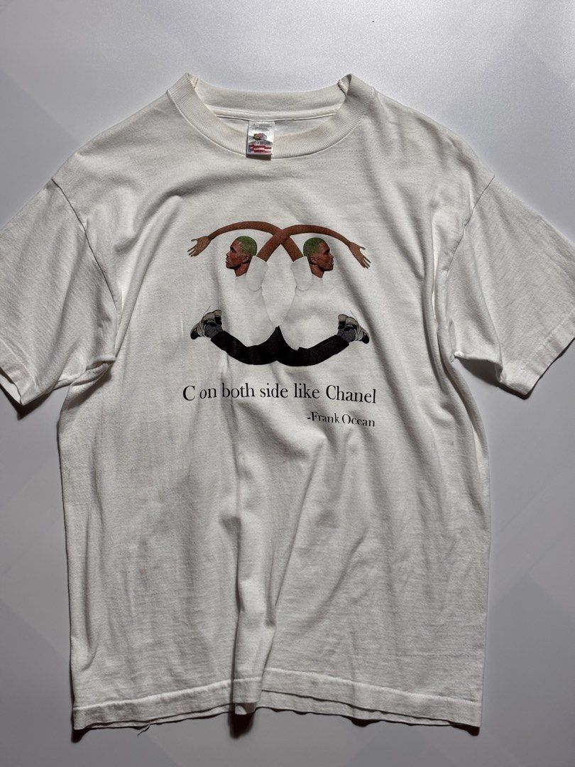 feank ocean custom tee (Category: Tshirts & Polo Shirts ) located in Calamba. Submitted by twstwrld (Listing ID 1464892539, Image 1). Description: fotl tag single stitch all the way large on tag 22.5x28 .