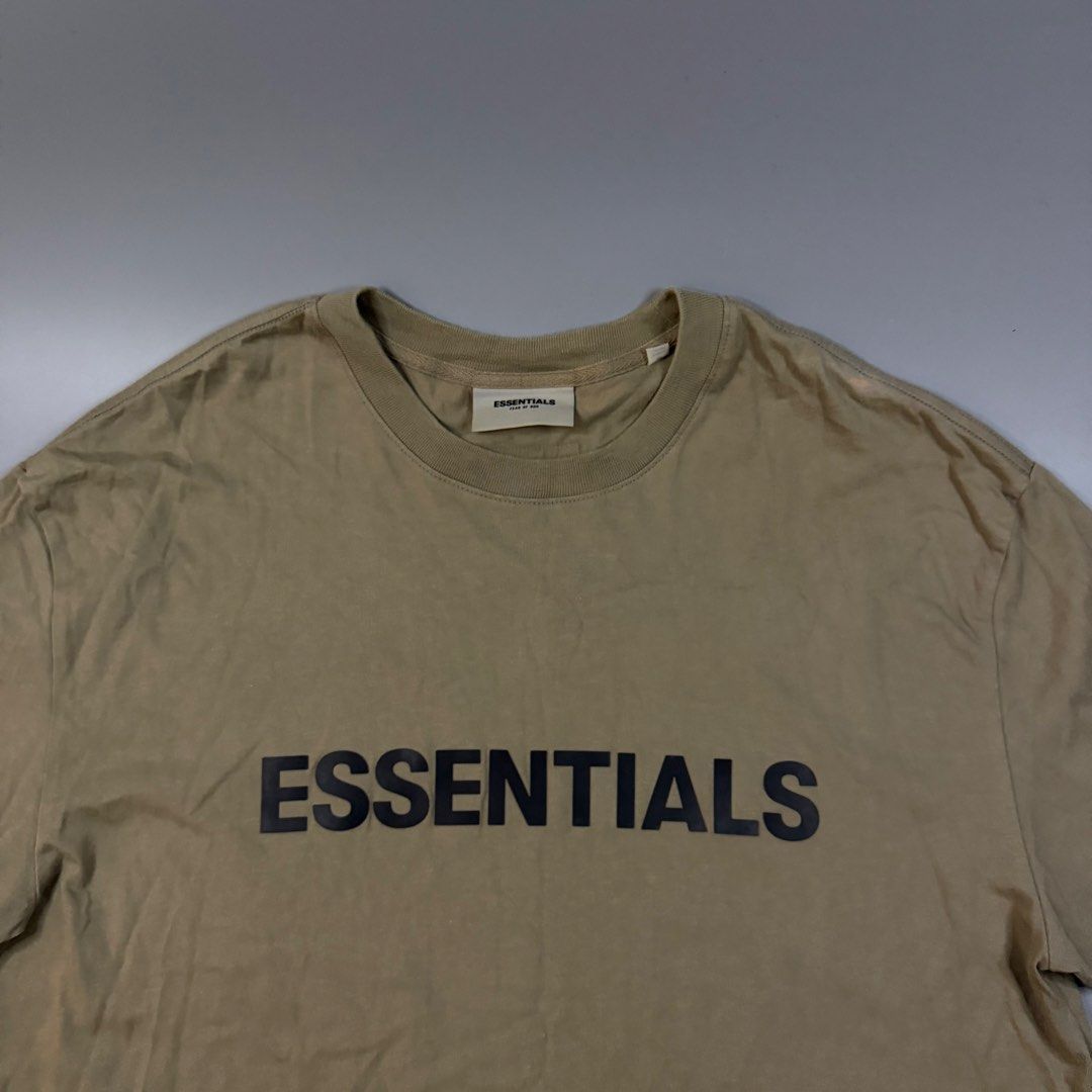 Fear Of God - Essentials - Script Oatmeal (Category: Luxury Apparel) located in Paranaque City. Submitted by millennial_goodz (Listing ID 1464886929, Image 2). Description: WTS Fear Of God - Essentials - Script Oatmeal Size Medium oversized Dimensions: 24/30 Flaw: Minimal stains (halos not visible) P850 only DM.