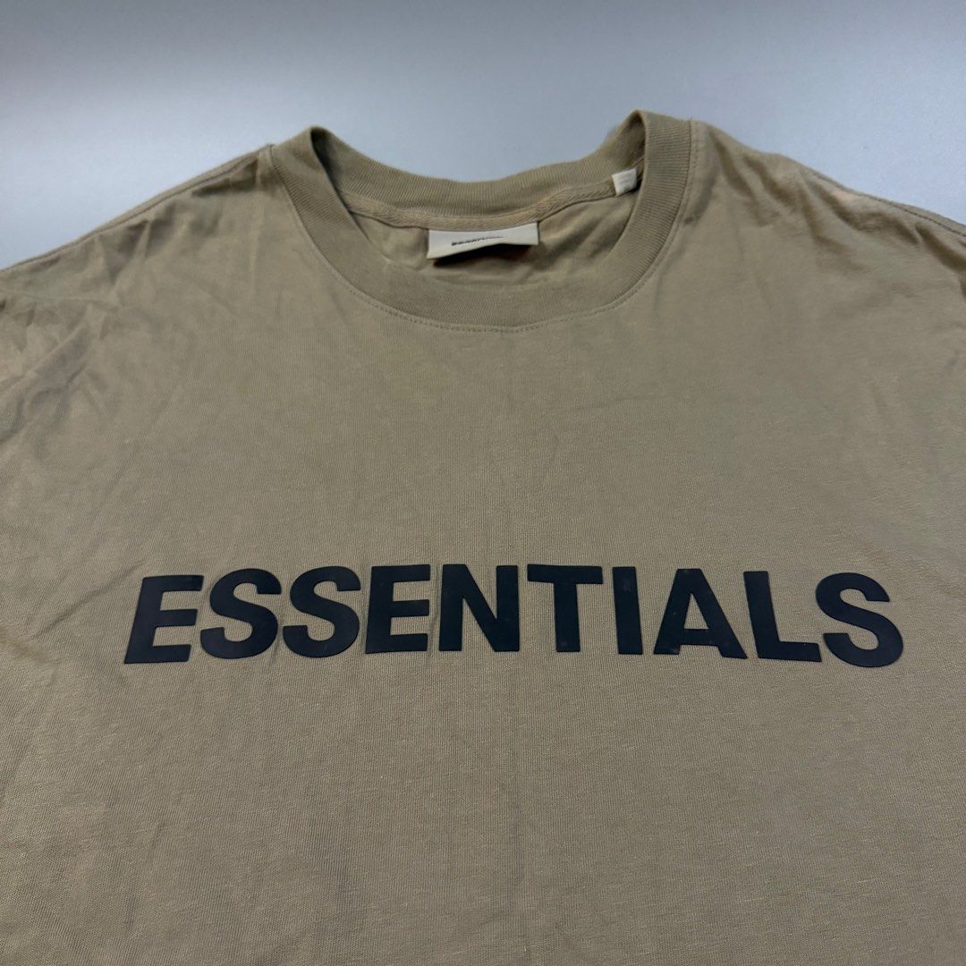 Fear Of God - Essentials - Script Oatmeal (Category: Luxury Apparel) located in Paranaque City. Submitted by millennial_goodz (Listing ID 1464886929, Image 3). Description: WTS Fear Of God - Essentials - Script Oatmeal Size Medium oversized Dimensions: 24/30 Flaw: Minimal stains (halos not visible) P850 only DM.