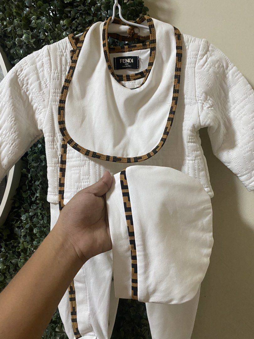 Fendi logo embossed footed frogsuit (Category: Babies & Kids Fashion) located in Manila. Submitted by avathriftedcloset (Listing ID 1464876077, Image 3). Description: .