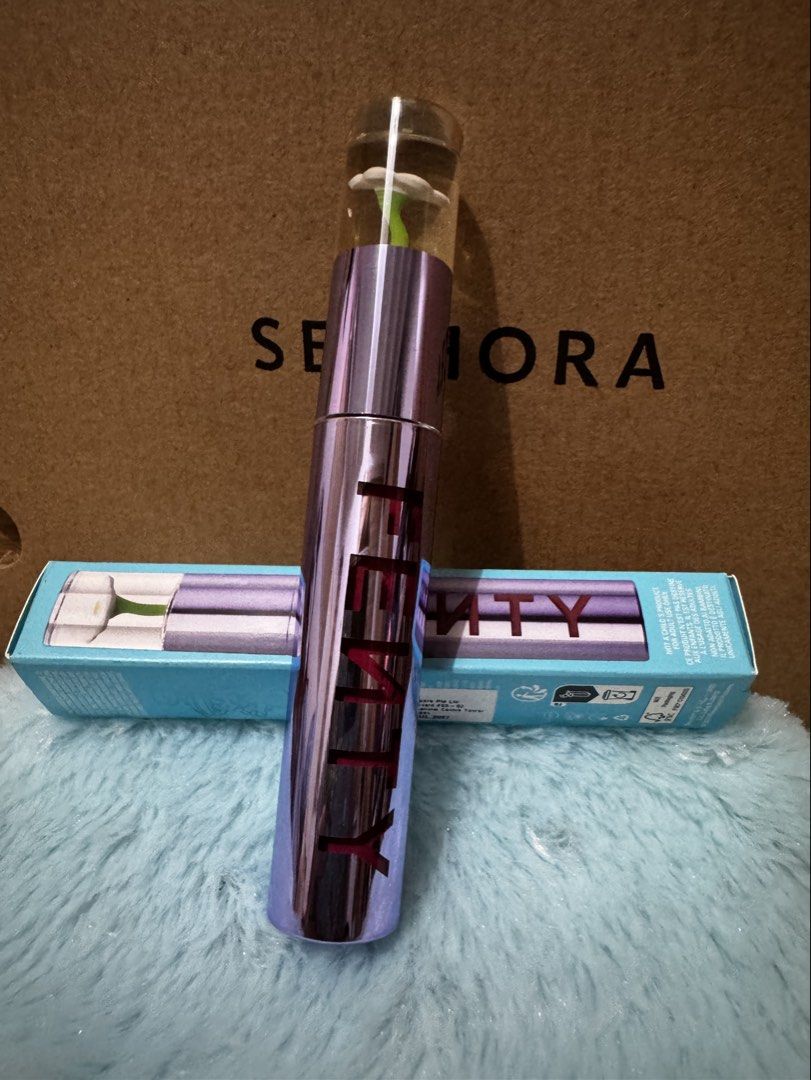Fenty Beauty Smurfs Melon Lip Stain (Category: Makeup) located in Quezon City. Submitted by vibelane_shop (Listing ID 1464966458, Image 1). Description: - Brand: Fenty Beauty - Shade: Smurf'Melon (vibrant watermelon red) - Condition: Brand new, unopened in box - Source: Purchased straight from Sephora - Special Features: Limited edition packaging with a cute flower detail on the cap - Availability: Limited stock, grab it while you can! ❗No low ba
