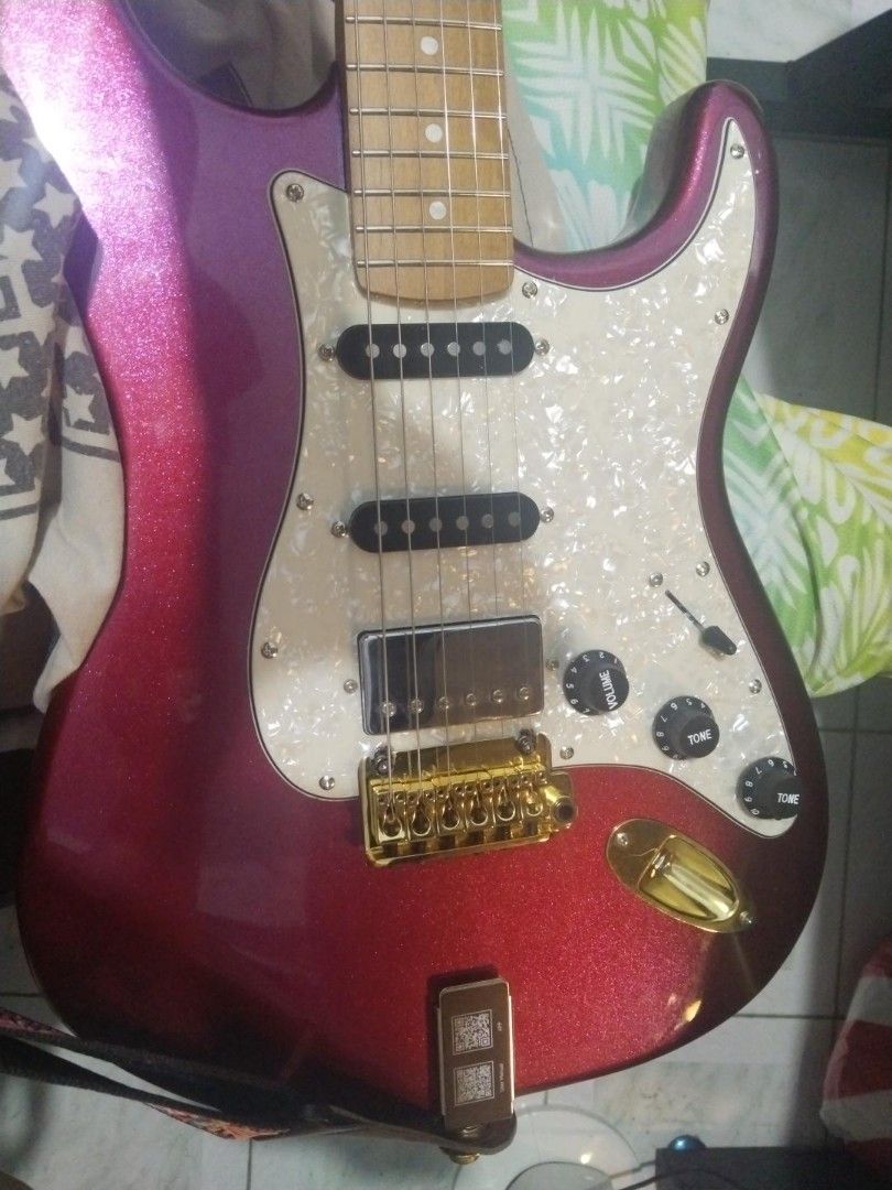 Fermata ST1HM V2 (Category: Musical Instruments) located in Dasmarinas. Submitted by zzzaddy (Listing ID 1464777988, Image 2). Description: FOR SALE Upgraded Fermata ST1HM v2, 10k. All working. Inclusions: 1. Fermata ST1HM v2 -Roasted Maple Neck 12' -Poplar body -HSS Alnico V pickups upgrades: -Guyker Locking tuners and 2-point Tremolo (gotoh 510 copy) -White Tortoise Pickguard -Gold output jack and String Trees -Fully Shielded. -Strap with locks