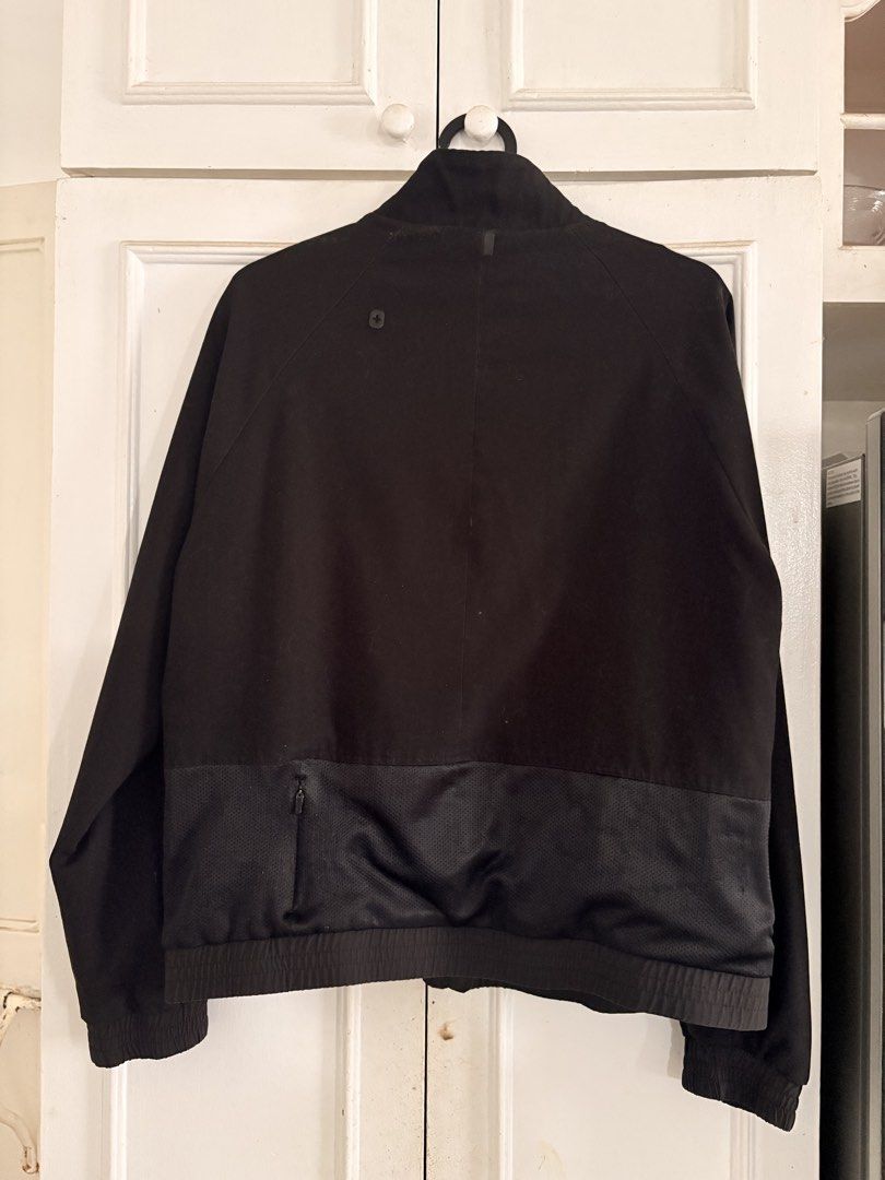 FIGS Technical Collection Black Jacket Size S (Category: Coats, Jackets and Outerwear) located in Tarlac. Submitted by therusticaddict (Listing ID 1464798948, Image 2). Description: - Brand: FIGS Technical Collection - Style: Full zip jacket with stand-up collar - Color: Black - Size: Small - Features: Front pockets, secure zippered lower back pocket, breathable mesh lining, ribbed collar and cuffs - Condition: Minimal wear around the collar from