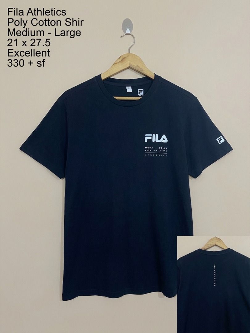 Fila Athletics Poly Cotton Black Shirt (Category: Tshirts & Polo Shirts ) located in Cadiz. Submitted by thespotcdz (Listing ID 1464784871, Image 1). Description: Fits Medium to Large 21 x 27.5 Excellent 330 + sf.