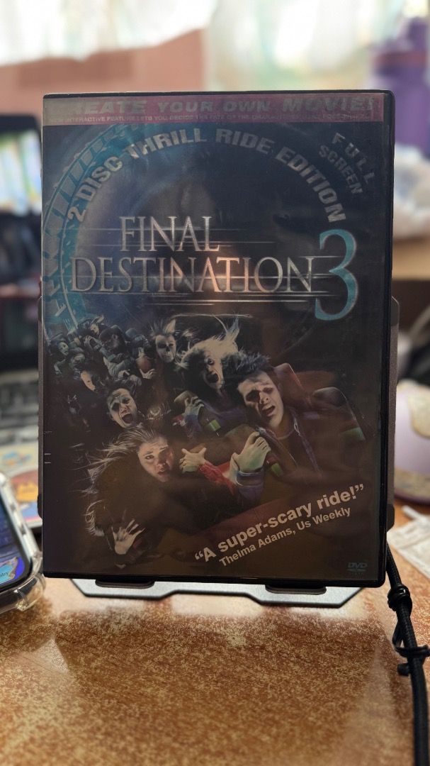 Final Destination 3 2-Disc Thrill Ride Edition DVD (Category: CDs & DVDs) located in Cavite. Submitted by h0tpandesal (Listing ID 1464945643, Image 1). Description: Final Destination 3 2-Disc Fullscreen DVD - region 3 - guaranteed working - original - includes original theatrical version & choose their fate interactive version Payment: Gcash, GoTyme, Maribank Shipping: Gogoxpress, J&T, Lalamove.