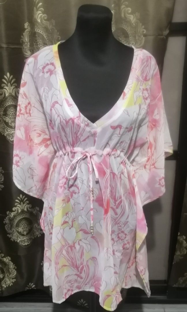 Floral Caftan Cover Up (Category: Dresses) located in Caloocan City. Submitted by appleblossoms07 (Listing ID 1464847649, Image 1). Description: Old stock but new Bust: 50" Length : 33".