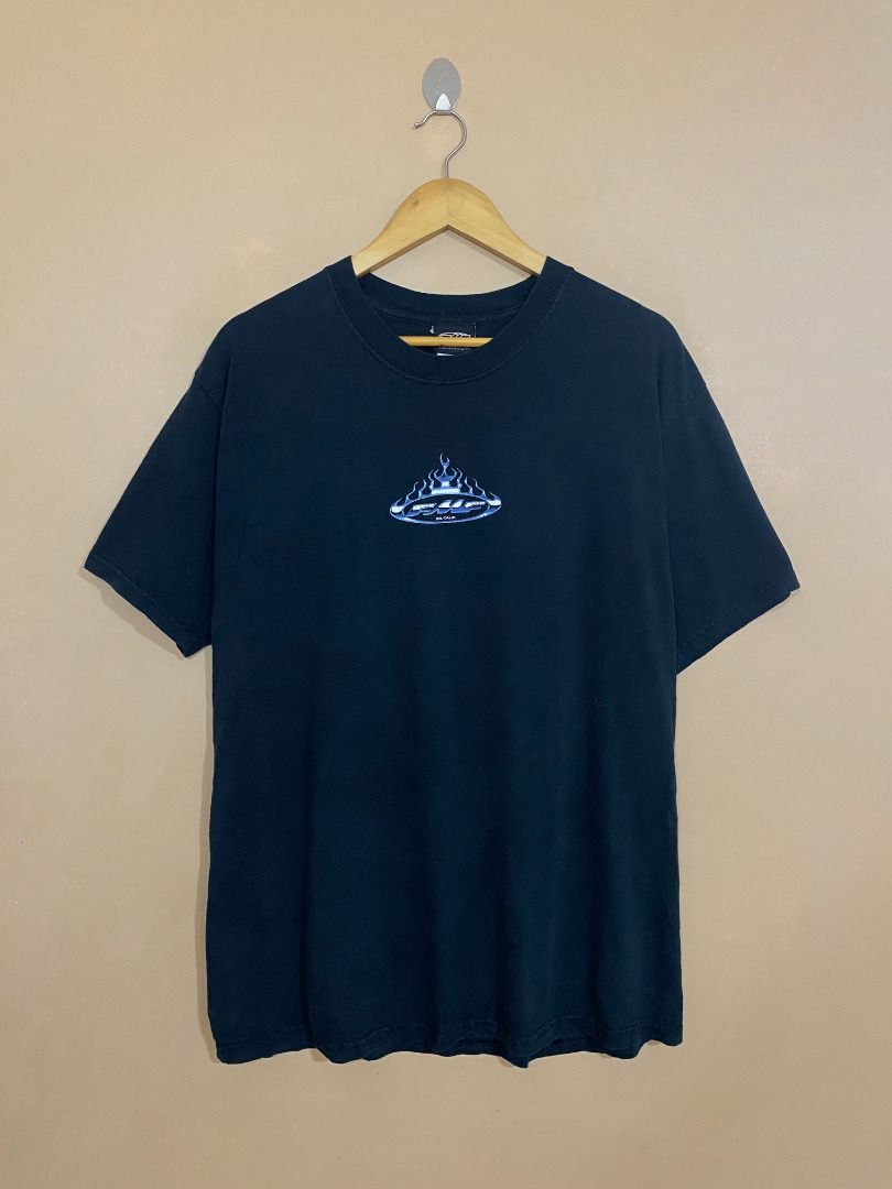 FMF Racing Y2K Chrome Flame Logo (Category: Tshirts & Polo Shirts ) located in Cadiz. Submitted by davidspothead (Listing ID 1464856468, Image 2). Description: Large 21.5 x 29.5 9/10 color rate w/ cracks on print both front and back see more pictures .