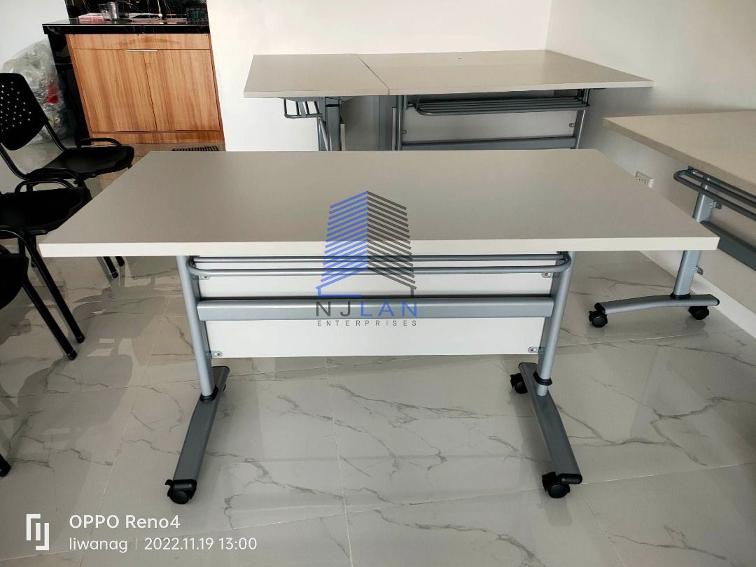 FOLDABLE TRAINING TABLE (Category: Office Furniture & Fixtures) located in Caloocan City. Submitted by boldwind_7b70cf (Listing ID 1464773881, Image 2). Description: Training Table Foldable, Flat edge with second layer.