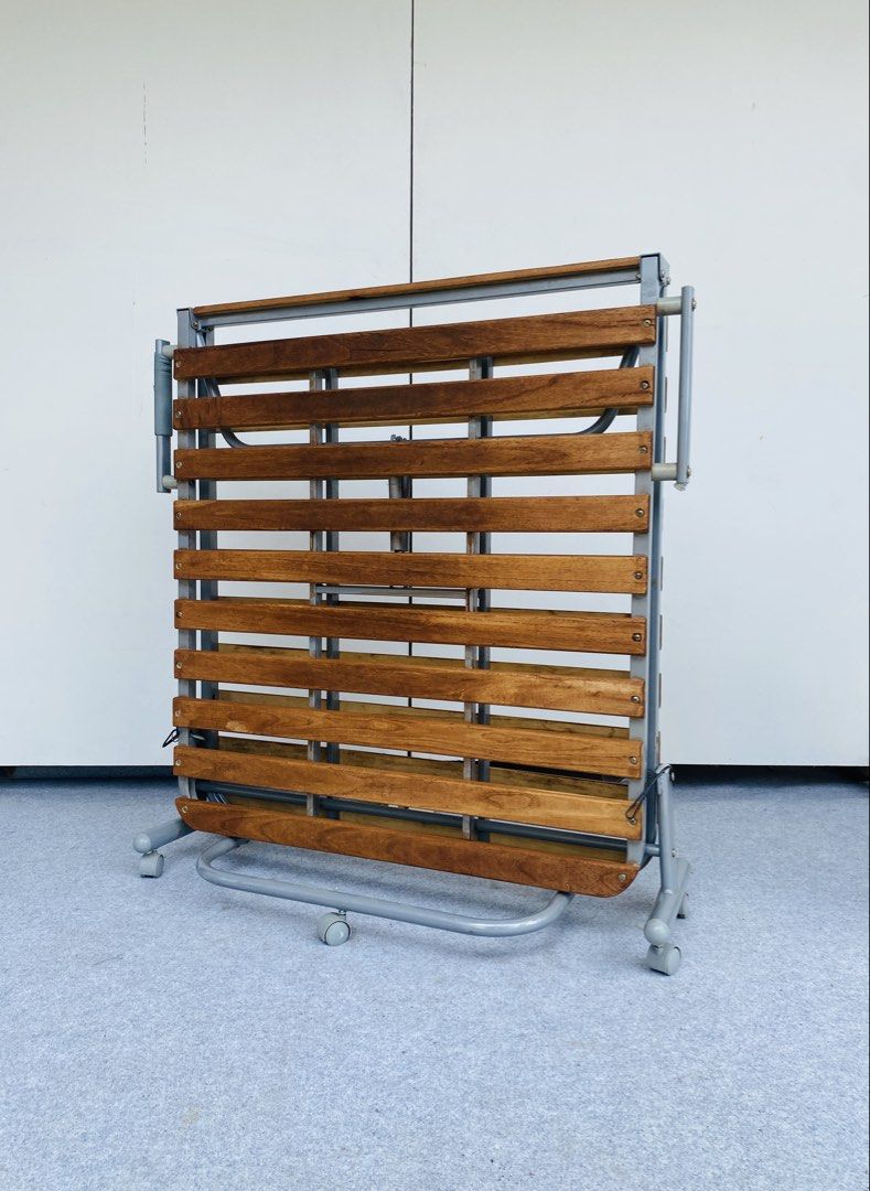 Folding Bedframe (Category: Bed Frames & Mattresses) located in Manila. Submitted by elliefurnies31 (Listing ID 1464789458, Image 1). Description: ?"JAPAN SURPLUS" FOLDING BEDFRAME SIZE: 81L" x 36W" x 14-43H" inches (AS-IS ITEM) IN GOOD CONDITION.