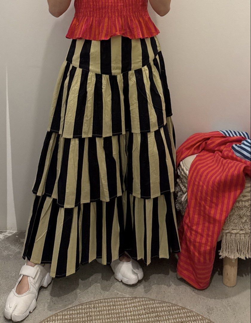 FOR RENT ‼️ ELINORA Bella Skirt (Category: Skirts) located in Bulacan. Submitted by kaibearscloset (Listing ID 1464873321, Image 2). Description: Elinora Bella Skirt - 3 days rental - Size S (best fits XS to S) - Black and cream striped pattern - A security deposit of 3,000 is required (refundable) - SF shouldered by the renter .