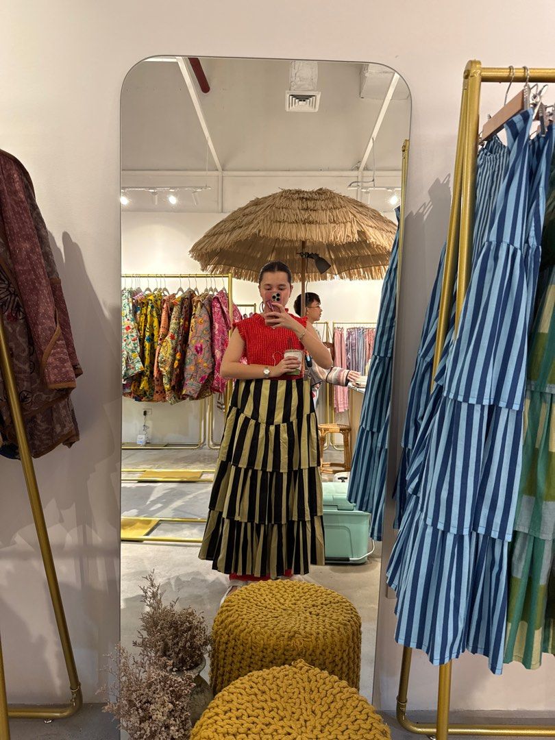 FOR RENT ‼️ ELINORA Bella Skirt (Category: Skirts) located in Bulacan. Submitted by kaibearscloset (Listing ID 1464873321, Image 3). Description: Elinora Bella Skirt - 3 days rental - Size S (best fits XS to S) - Black and cream striped pattern - A security deposit of 3,000 is required (refundable) - SF shouldered by the renter .