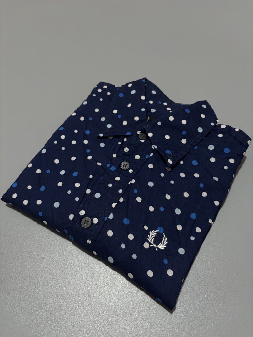 Fred Perry polca-dots Polo (Category: Tshirts & Polo Shirts ) located in Tacloban City. Submitted by katimmyroy (Listing ID 1464915003, Image 2). Description: Dimensions: 19x28 Size Small on tag Good Condition Cut Washtag.