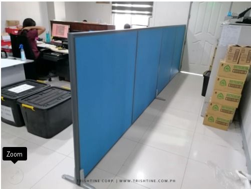 Freestanding Divider Partition (Category: Office Furniture & Fixtures) located in Caloocan City. Submitted by jim.trishtineofficefurnitures (Listing ID 1464841252, Image 1). Description: Full Fabric Partition 4.68cm Beige Aluminum Endtrims or 4.68cm Charcoal Gray Aluminum Endtrims Customizable to your size and layout requirement DISCLAIMER: PRICE IS FOR POSTING PURPOSES ONLY.