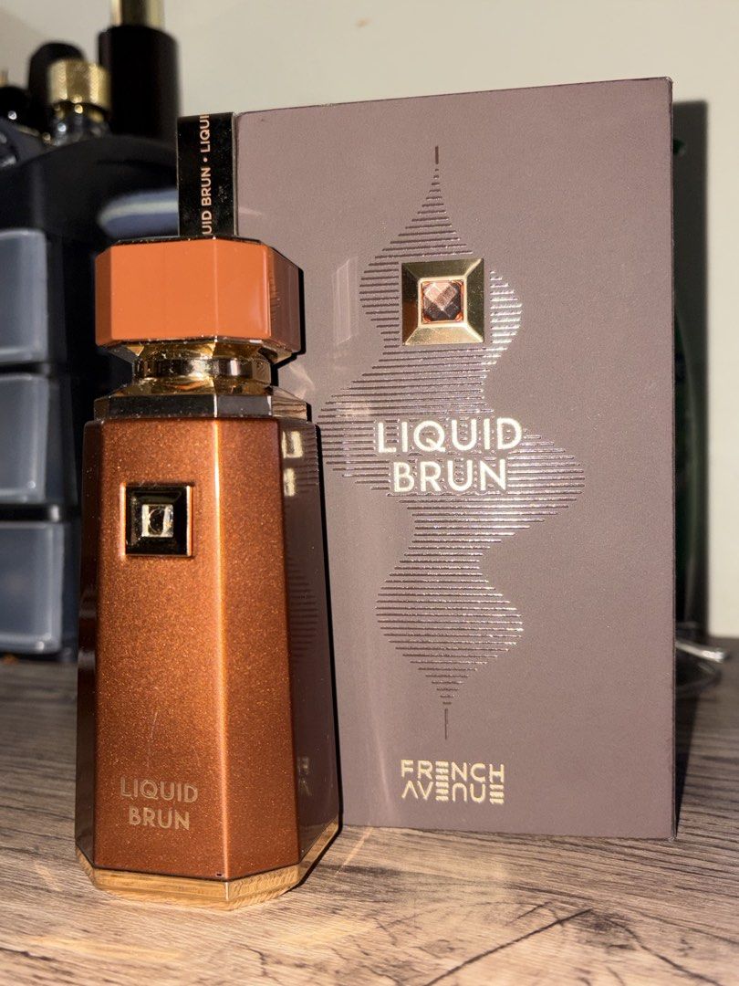 French Avenue Liquid Brun Eau De Parfum 100ml (Category: Fragrance & Deodorants) located in Manila. Submitted by thriftease11 (Listing ID 1464892611, Image 2). Description: - Brand: French Avenue - Fragrance: Liquid Brun Eau de Parfum - Size: 100ml bottle (80%) - Scent Profile: Rich warm spicy - Condition: Tested a couple of sprays only, practically full - Packaging: Comes with original presentation box and fitted interior - Reason for selling: D