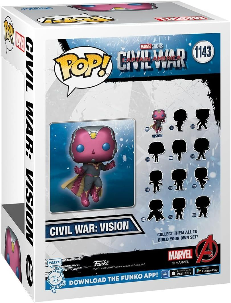 Funko POP! Marvel: Civil War - Vision - Amazon Exclusive (Category: Designer & Blind Box Toys) located in Taguig. Submitted by realmshop (Listing ID 1464797659, Image 3). Description: IDEAL COLLECTIBLE SIZE - At approximately 3.75 inches (9.5 cm) tall, this vinyl mini figurine complements other collectable merchandise and fits perfectly in your display case or on your desk. PREMIUM VINYL MATERIAL - Made from high-quality, durable vinyl, this coll