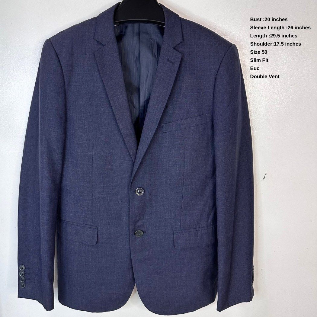 Clearance sale !! G2000 MAN Slim-Fit Fine Wool Blend Blazer Size 50 Medium (Category: Coats, Jackets and Outerwear) located in Baguio. Submitted by lctrendz (Listing ID 1464868424, Image 1). Description: Fine wool-blend suit jacket. Notch lapels, two-button closure, double back vents, and flap waist pockets. Fully lined with inner pocket details. 📸 Actual photos provided 📏Size may vary depending on your body build. Please check the measurements