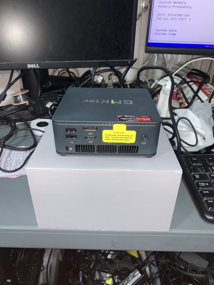 GMKtec NucBox M5 Plus Mini PC (Category: Desktops) located in Manila. Submitted by takitanaka (Listing ID 1464939155, Image 2). Description: - Model: GMKtec NucBox M5 Plus Mini PC With Box - Processor & Graphics: AMD Ryzen 7 5825U with Radeon Graphics - Memory & Storage: 16GB RAM / 512GB Storage - Front Ports: Power button, audio jack, USB-C, 2x USB ports - Rear Ports: Multiple USB ports, DisplayPort, Dual HDMI, LAN, Power input - Condition: Come