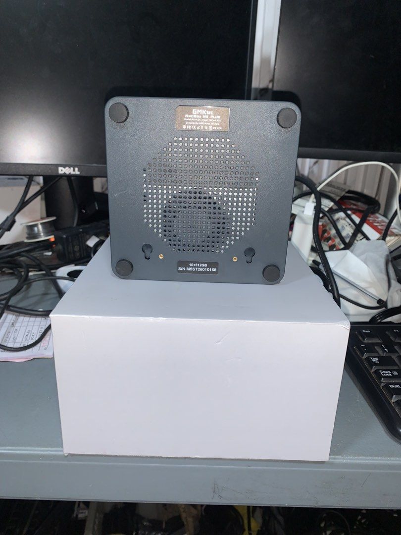 GMKtec NucBox M5 Plus Mini PC (Category: Desktops) located in Manila. Submitted by takitanaka (Listing ID 1464939155, Image 3). Description: - Model: GMKtec NucBox M5 Plus Mini PC With Box - Processor & Graphics: AMD Ryzen 7 5825U with Radeon Graphics - Memory & Storage: 16GB RAM / 512GB Storage - Front Ports: Power button, audio jack, USB-C, 2x USB ports - Rear Ports: Multiple USB ports, DisplayPort, Dual HDMI, LAN, Power input - Condition: Come