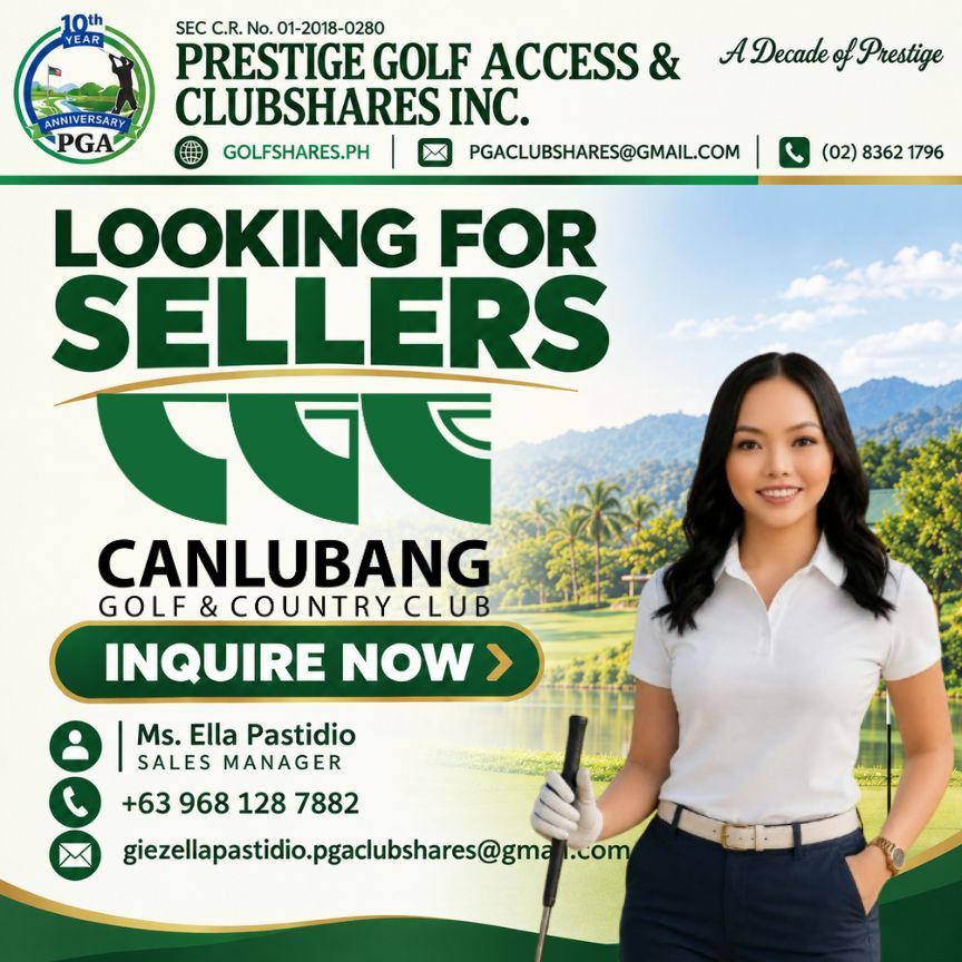 Golf Membership ⛳ (Category: Golf) located in Manila. Submitted by giezellamp (Listing ID 1464775778, Image 3). Description: ⛳ Looking for sellers of golf and country club shares! Thinking of selling your membership? Let us help you find the right buyer and make the process smooth and hassle-free. We are currently looking for available shares from: 🏌️ Manila Golf 🐎 Manila Polo Club ⛳ Canlubang Golf & Country Club 🌴 Anvaya Cove Golf & Sports Cl