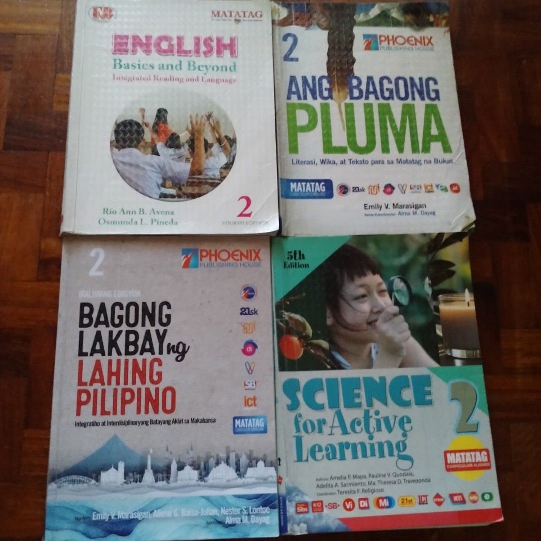 Grade 2 Matatag TextBooks (100 each) (Category: Textbooks) located in Muntinlupa City. Submitted by pick.a.buks (Listing ID 1464815376, Image 1). Description: large soft bound books..