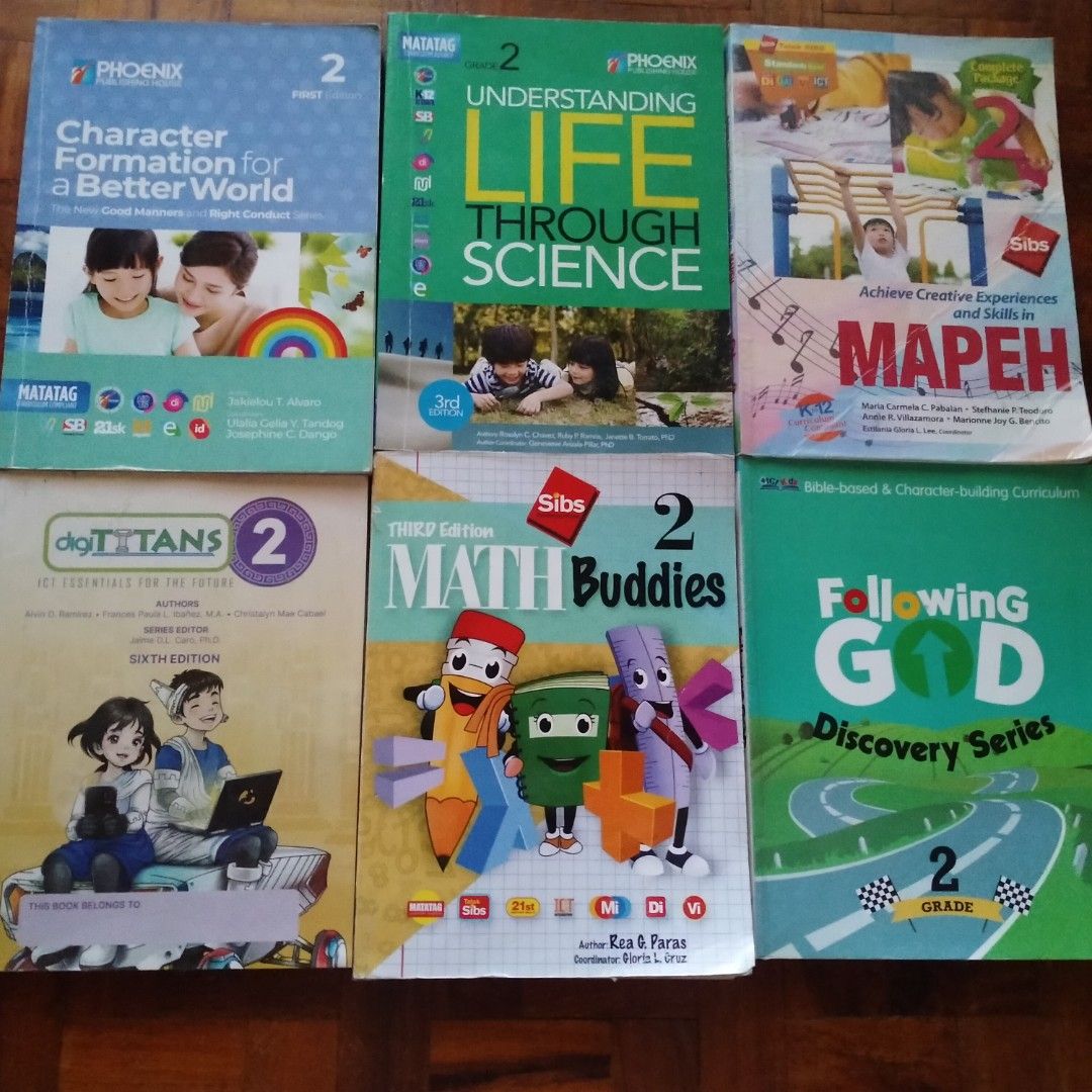Grade 2, Textbooks (100 each) (Category: Magazines) located in Muntinlupa City. Submitted by pick.a.buks (Listing ID 1464814941, Image 1). Description: large soft bound books, some pages with writings..