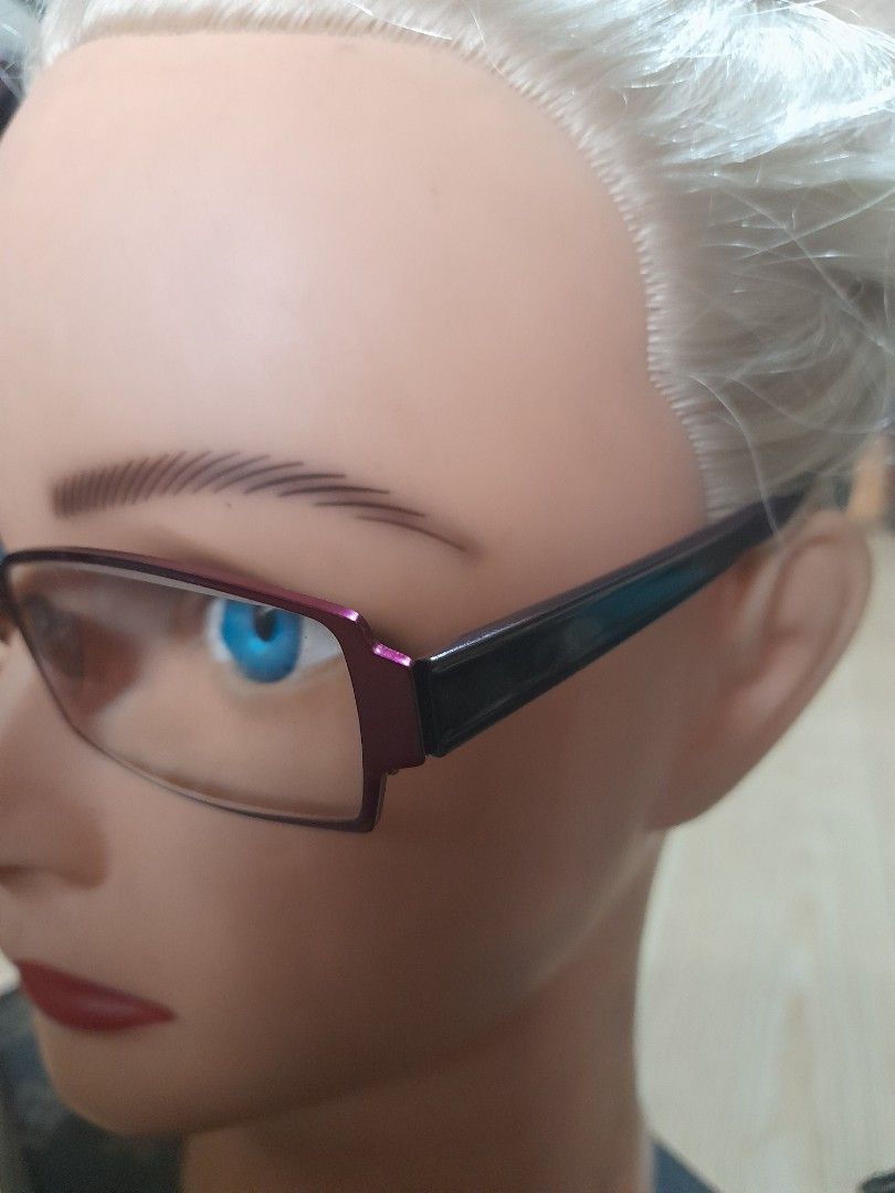 Graded Purple Framed Eyeglasses (Category: Sunglasses & Eyewear) located in Bocaue. Submitted by marajapansurplus (Listing ID 1464852723, Image 2). Description: - Stylish purple rectangular frame - Metallic front with dark plastic arms - Adjustable nose pads for custom comfort - Standard sizing fits most face shapes - Great as a spare pair or a fashion upgrade.