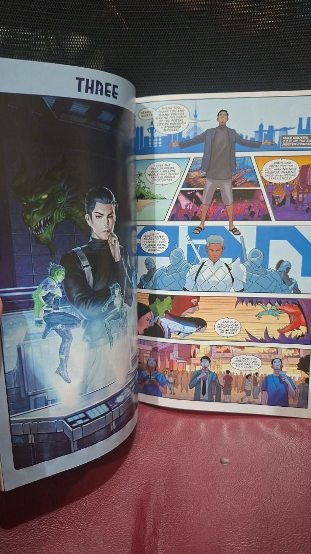 Graphic Novel Comic Book Issue Three and Four (Category: Comics & Manga) located in Pasig City. Submitted by loisegems (Listing ID 1464865193, Image 3). Description: - Graphic novel issues 3 and 4 - Full-colour artwork on glossy pages - Action-packed scenes with multiple characters in futuristic city settings - Clean pages with no tears or folds - Great addition for comic book collectors 2 copies available.