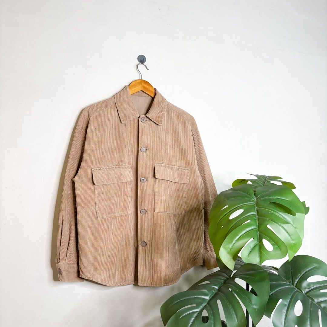 GU | Corduroy Shirt Jacket. (Category: Coats, Jackets and Outerwear) located in Manila. Submitted by bypiecesandstories (Listing ID 1464881006, Image 1). Description: GU | Corduroy Shirt Jacket. 799 PHP 🧡 Perfect Condition Can Fit — Small to Large Dimensions — W 22" L 28" A corduroy shirt jacket in a versatile colorway. Wear it buttoned as a shirt or layer it open as a jacket, an easy piece for everyday styling. • REMINDERS • — Read the Rules & 