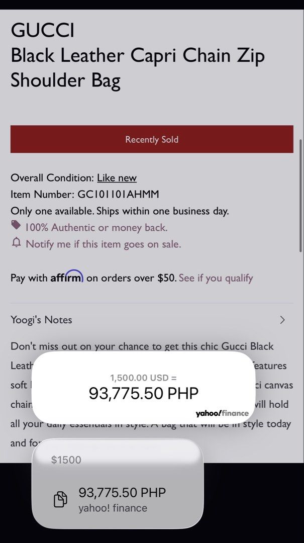 Gucci Capri Chain shoulder bag (Category: Shoulder Bags) located in Cagayan de Oro. Submitted by negosyantesibengineer (Listing ID 1464900504, Image 3). Description: Gucci Capri Chain Zip Shoulder Bag, beautifully detailed with signature green-and-red web woven through the metallic chain straps.