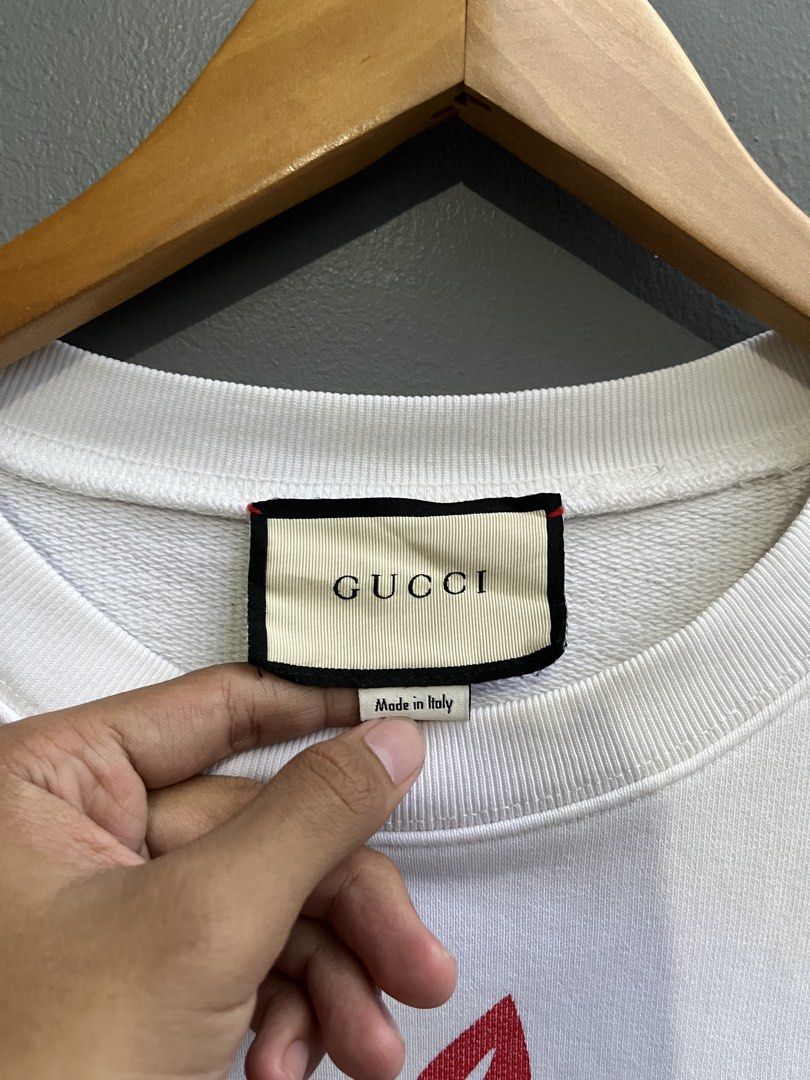 Gucci Cherry Print Sweatshirt (Category: Longsleeves) located in Balamban. Submitted by just_findss (Listing ID 1464883708, Image 2). Description: Gucci Cherry Print Sweatshirt Very Excellent Condition L on tag Dimes 23W / 29L Color Rate 9.5/10 NO ISSUE .