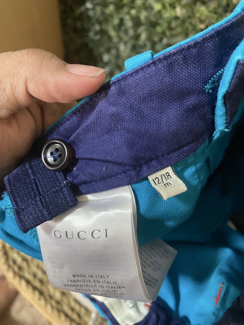 Gucci teal short for kids (Category: Luxury Apparel) located in Manila. Submitted by avathriftedcloset (Listing ID 1464832254, Image 2). Description: 12-18 months Free sf .