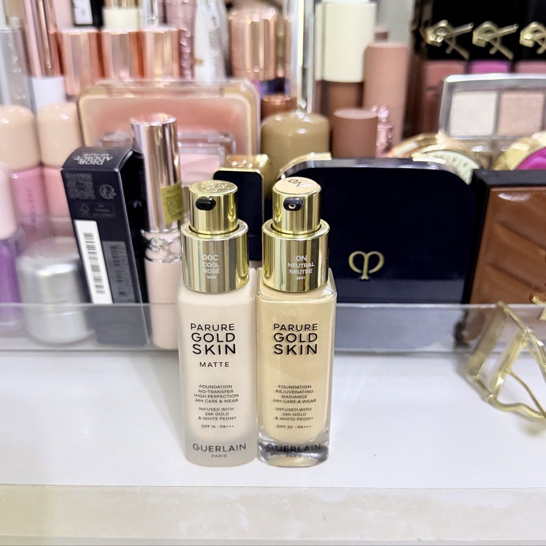 Guerlain Gold Skin Foundation (Category: Makeup) located in Tanza. Submitted by ilovediyour (Listing ID 1464888358, Image 1). Description: Take 2 ₱1500 rfs. Not my shade Tag 1 pump lang na maliit nakuha for swatch.
