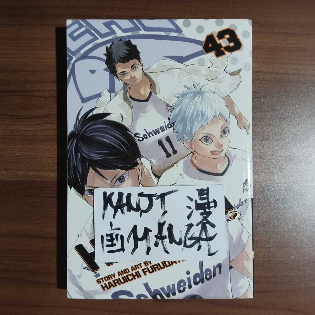 Haikyu!! Volume 43 Manga (Category: Comics & Manga) located in Davao. Submitted by kanjimangaonlinestore (Listing ID 1464864748, Image 1). Description: ₱320 • Haikyu!!, Vol. 43 Condition: Well Used Crease / Yellowing Location: Davao City MOP: Gcash MOD: J&T / SPX.