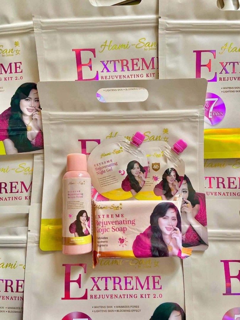 Hami-San Extreme Rejuvenating Kit 2.0 (Category: Face Care) located in Lapu Lapu. Submitted by mariaangel25 (Listing ID 1464902027, Image 1). Description: FULLSTOCKS ‼️‼️‼️‼️‼️ HAMISAN EXTREME SET ✨🔥 Your glow-up, but make it EXTREME. 💎 A complete beauty routine designed for those who want to keep their skin looking fresh, smooth, radiant, and well-maintained. ✨ 💖 Glow with confidence 💖 Maintain that fresh-looking skin 💖 Your everyday beauty