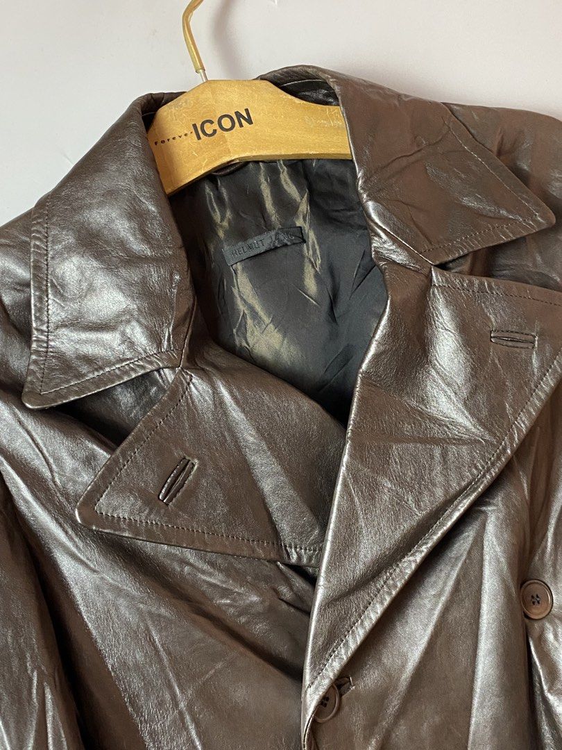 Helmut Lang Leather Blazer- Brown (Category: Coats, Jackets and Outerwear) located in Quezon City. Submitted by loloyz123 (Listing ID 1464906219, Image 2). Description: Helmut Lang Leather Blazer- Brown Condition: Very good Color rate: 10/10 Color: Brown Size: l: 27 W: 20 sleeve: 25 shoulder: 17 inched.
