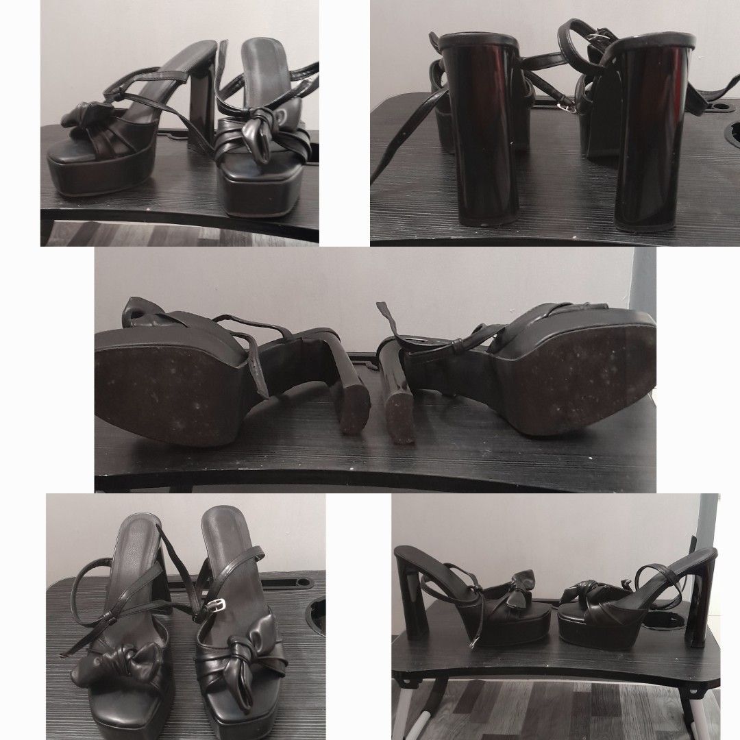 High heels color black size 39-40 (Category: Heels) located in Manila. Submitted by salvadoryu92796 (Listing ID 1464802980, Image 1). Description: 1,000 pesos only 10/10 condition never been used with box around pasay city only .