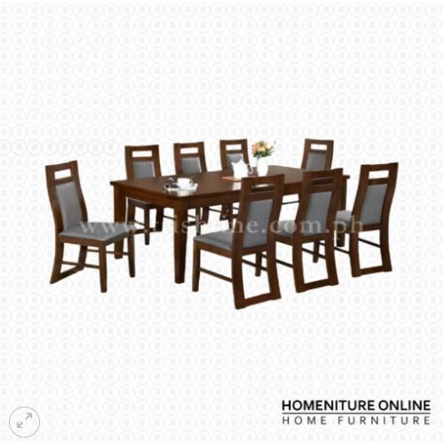 HO-DTC-001 | High End Dining Set (Category: Tables & Sets) located in Caloocan City. Submitted by jimkirt.tristine.ph (Listing ID 1464833286, Image 1). Description: 8-SEATER HIGH-END DINING SET L200 x W100 x H75 cm Tabletop Thickness: 36MM Table Apron: 90MM Table Leg: 80MM Shaker Chair Size: H102 x W46 x D51.5 cm Color: Gray Fabric, Walnut Wood DISCLAIMER: PRICE IS FOR POSTING PURPOSES ONLY.