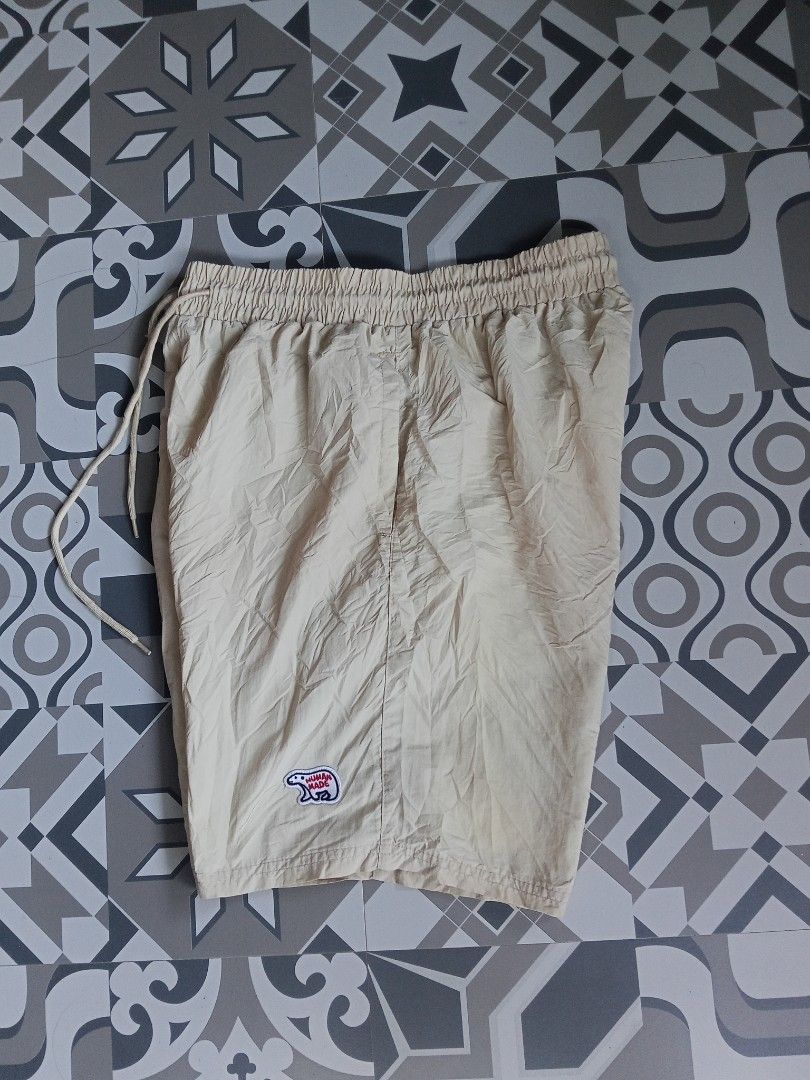 Human Made Beige Shorts Size L (Category: Shorts) located in Lingayen. Submitted by rahzzelula73279 (Listing ID 1464864057, Image 1). Description: - Brand: Human Made - Size: L - Color: Beige - Details: Elastic waistband with drawstring, embroidered polar bear patch with red lettering - Origin: Made in Japan - Condition: Clean fabric, brand and wash tags attached - Style: Casual wear.